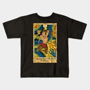 Knight Of Swords. Tarot Card. Kids T-Shirt